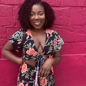 Rose print two piece set